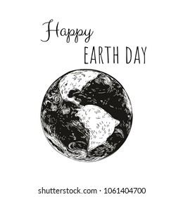 Happy Earth Day. Earth Icon Vector. Simple flat symbol. 