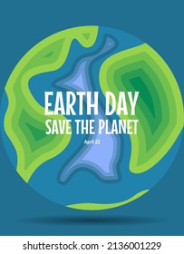 Happy Earth Day with island, sea and earth concept vector illustration