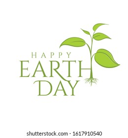 Happy earth day with leaves vector illustration