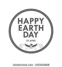 Happy Earth Day, lettering in the circle. Vector illustration. Ecology concept in flat design.