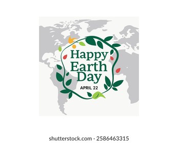 Happy Earth Day Logo � April 22 Celebration, Eco-Friendly Symbol, Nature Conservation Emblem