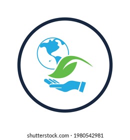 happy earth day logo illustration design template