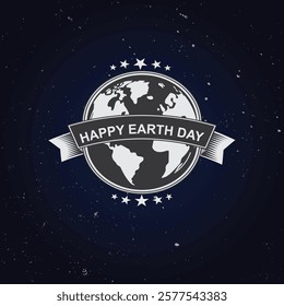 Happy earth day logo type design vector illustration