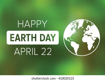 Happy Earth Day on April 22 poster display or greeting card vector illustration