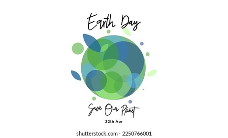 Happy Earth Day on white background ,for March 22 , Vector illustration EPS 10