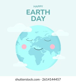 Happy Earth Day, planet illustration