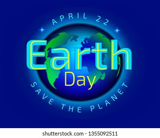 Happy Earth Day Poster or banner. World Earth day concept. ECO logo vector Illustration for environment safety celebration.