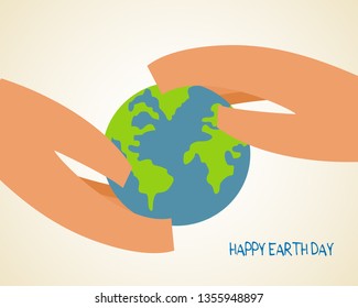 Happy Earth Day Poster or Banner Background. - Vector