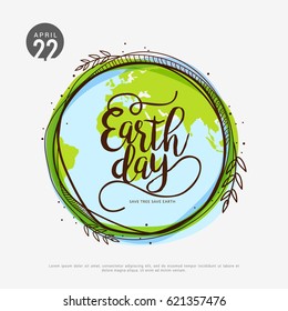 Happy Earth Day Poster or Banner Background.