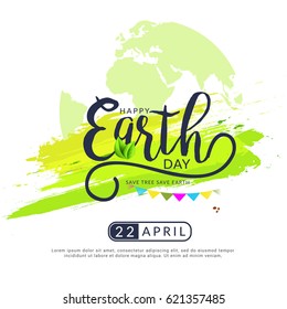 Happy Earth Day Poster Or Banner Background.