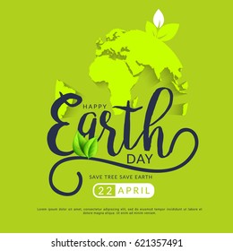 Happy Earth Day Poster or Banner Background.