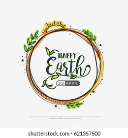 Happy Earth Day Poster or Banner Background.