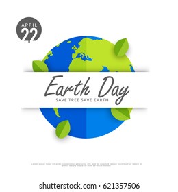 Happy Earth Day Poster or Banner Background.