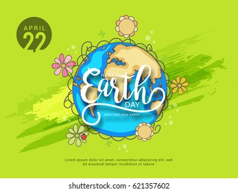 Happy Earth Day Poster or Banner Background.