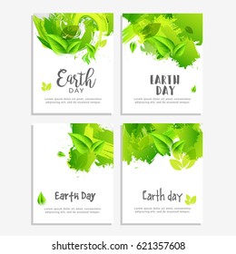 Happy Earth Day Poster or Banner Background Set.