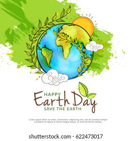 Happy Earth Day Poster or Banner Background.