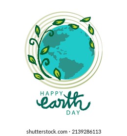 Happy earth day poster concept. April 22