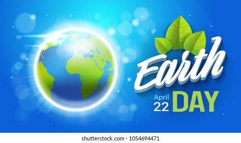 Happy Earth Day Poster Planet Protection Holiday Greeting Card