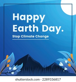 Happy Earth Day poster template. Vector Illustration
