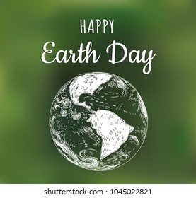 Happy Earth Day poster. Vector illustration earth