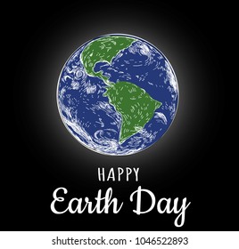 Happy Earth Day poster. Vector illustration earth