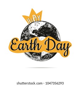 Happy Earth Day poster. Vector illustration earth