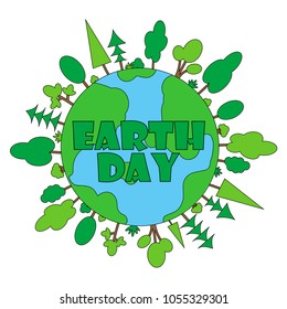 Happy Earth day poster. Vector illustration.