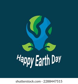 Happy earth day poster vector art illustration