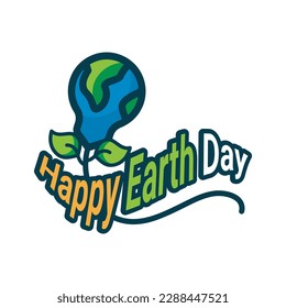 Happy earth day poster vector art illustration