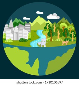 Happy earth day. Save nature. Save our planet. Illustration vector design.