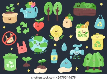 Speichern Happy Earth Day, unser Planet Clipart Illustration	