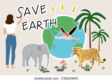 Happy Earth Day. Save Planet. World Environment Day concept.