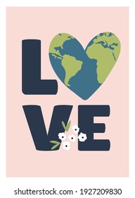 Happy Earth Day. Save the planet Vector eco illustration for social poster, banner or card on the theme of saving the planet. Make everyday earth day