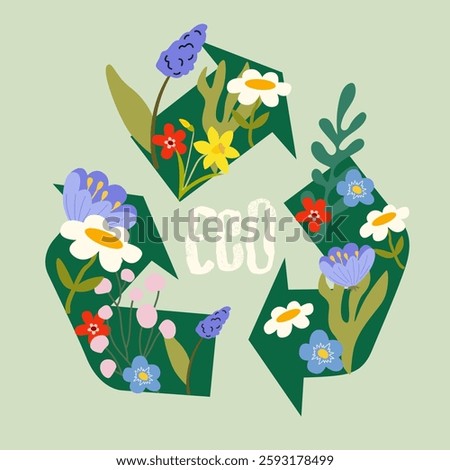 Happy Earth day. Save the planet. Environmental problems and environmental protection, recycling.  Eco environment vector icons for patches, poster, banner. Caring for nature