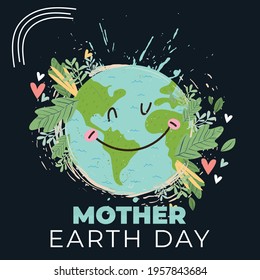 Happy earth day set. Vector Illustration