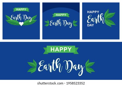 Happy Earth Day. Social Media Post Set.