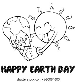 Happy Earth Day style hand draw