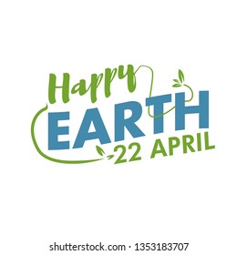 Happy Earth Day typhography Vector Illustration