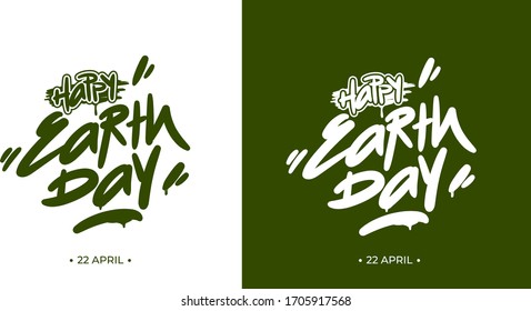 Happy Earth Day Typographic Design