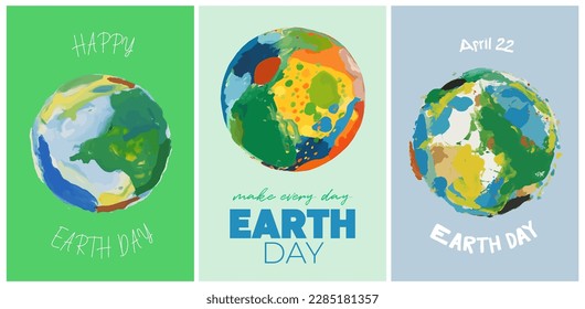 Happy Earth Day typographic posters design. Vector illustration for social, banner or card.