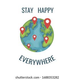Feliz Día de la Tierra - Cartel/Ilustración de un feliz Día de la Tierra para la celebración de la seguridad ambiental.  El concepto del Día de la Tierra para cada lugar.
