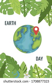 Happy Earth Day Vector Banner/ Illustration of a happy earth day for environment safety celebration.  Earth day concept fot every location.
