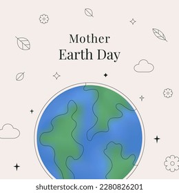 Happy Earth Day! Vector banner, card, template, social poster on the theme of saving the planet. Trendy modern illustration. Make everyday earth day.
