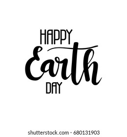 Happy Earth day vector calligraphy. Green holiday lettering design