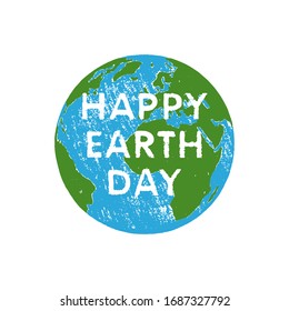 Happy Earth Day vector card. Template with the globe for Earth Day. Vector illustration for banners, posters. Save the Planet concept, April 22. Vector background