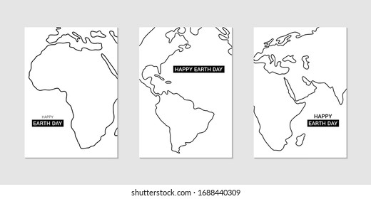 Happy Earth Day vector card. Template with the globe for Earth Day. Vector illustration for banners, posters. Save the Planet concept, April 22. Vector background