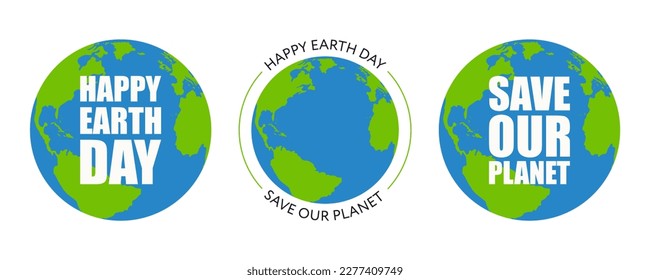 Happy Earth Day vector design concept	