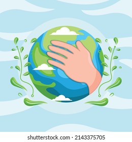Feliz Día de la Tierra ilustraciones ecológicas de vectores para pancartas o tarjetas de afiches sociales sobre el tema de salvar