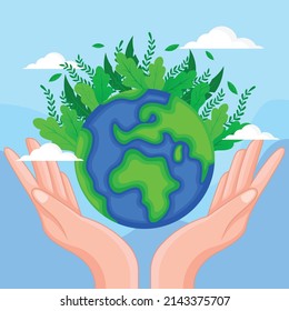 Happy Earth Day Vektorgrafiken für Social Poster-Banner oder -Karte zum Thema Sparen