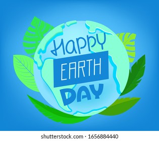 
Happy earth Day vector greeting card
